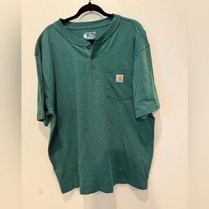 Carhartt Men's Green Short Sleeve Henley